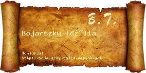 Bojarszky Tália névjegykártya
